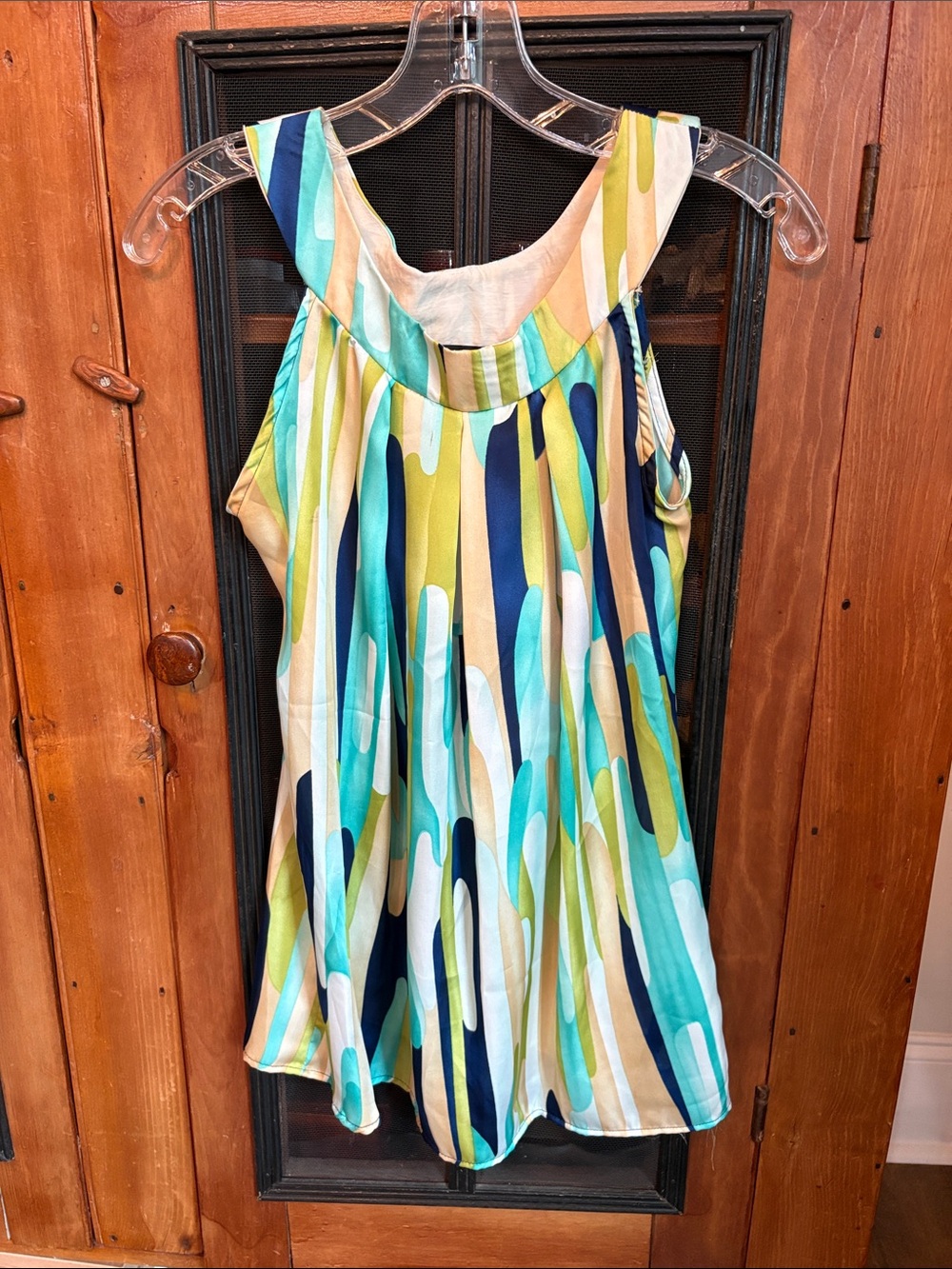 Sleeveless Abstract Multi-Color Swing Tank Top